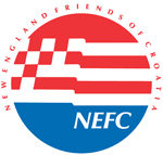 red, white and blue circular NEFC logo